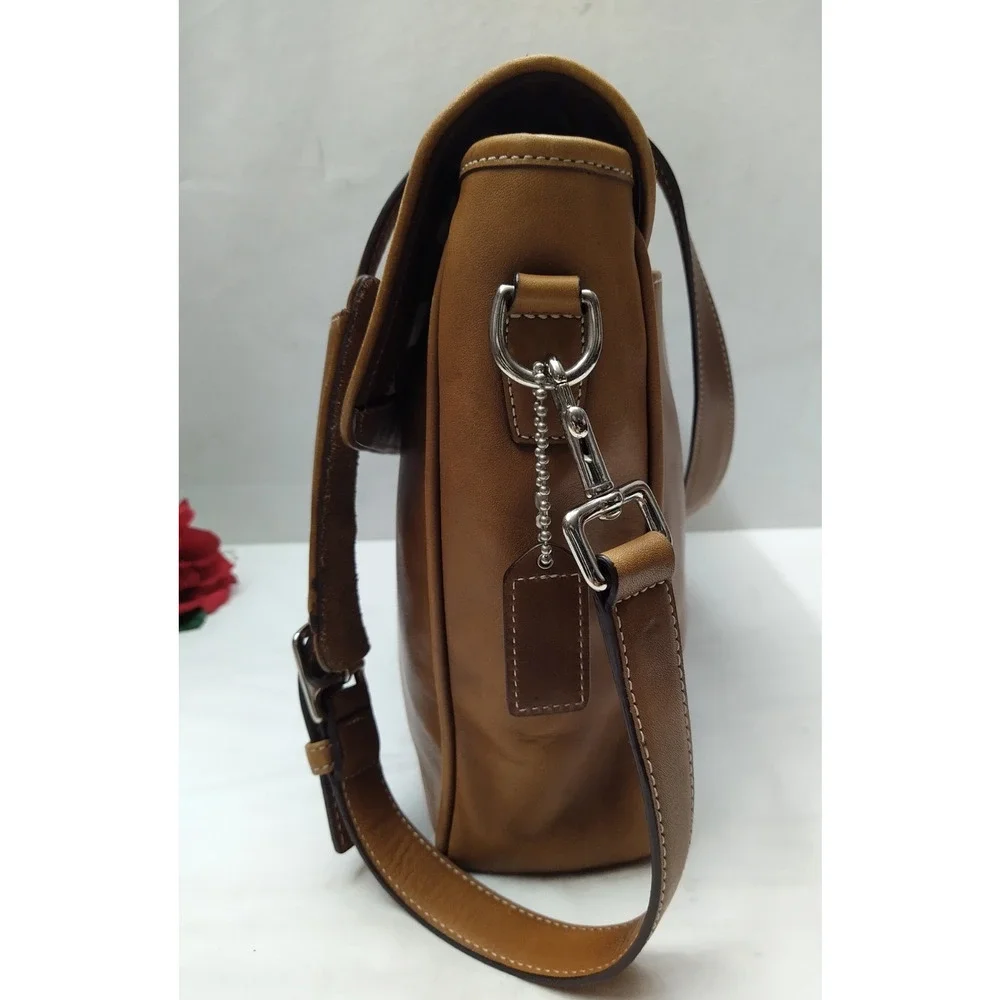 Coach Lexington British Tan Leather Briefcase Messenger Crossbody Bag - Vintage